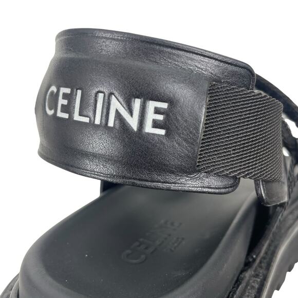 Celine Outdoor Bulky 45mm Calfskin Platform Sandal Lug Sole Black Size 38 - Picture 11 of 15